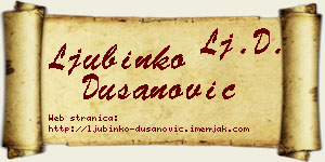 Ljubinko Dušanović vizit kartica